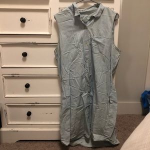 Gap button down chambray dress, XL, with pockets